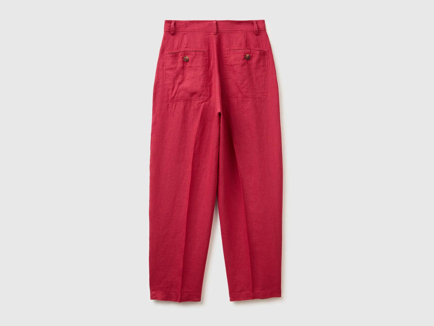 Benetton Strawberry Women 100% Linen Straight Trousers SKU: 4AGHDF0AY_2G1 Image 02