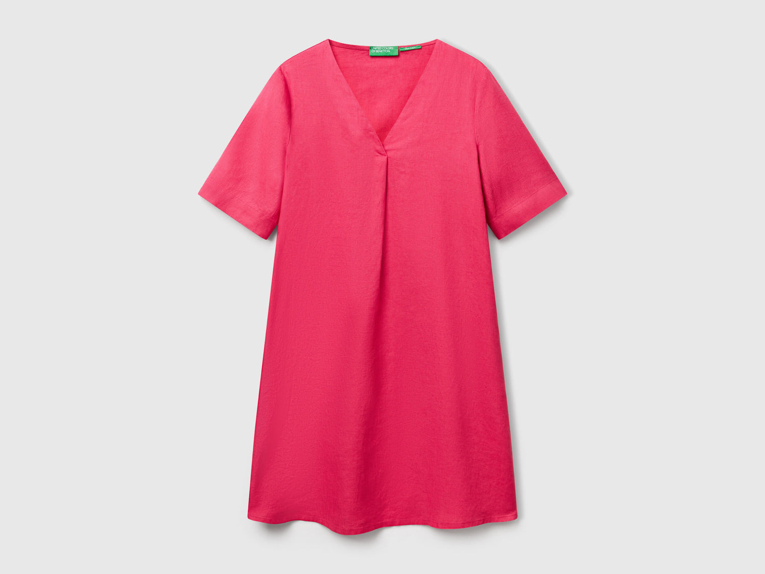 Benetton_Short Sleeve Dress in Pure Linen_4AGHDV0B0_12E_04