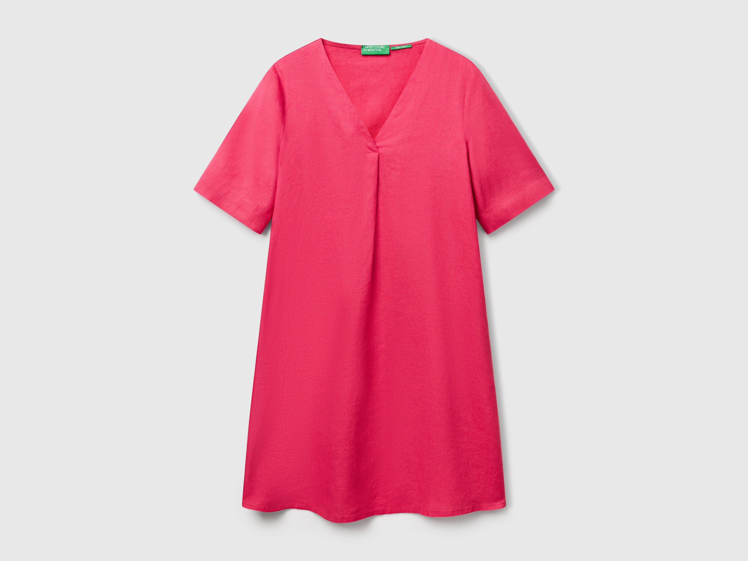 Benetton_Short Sleeve Dress in Pure Linen_4AGHDV0B0_12E_04