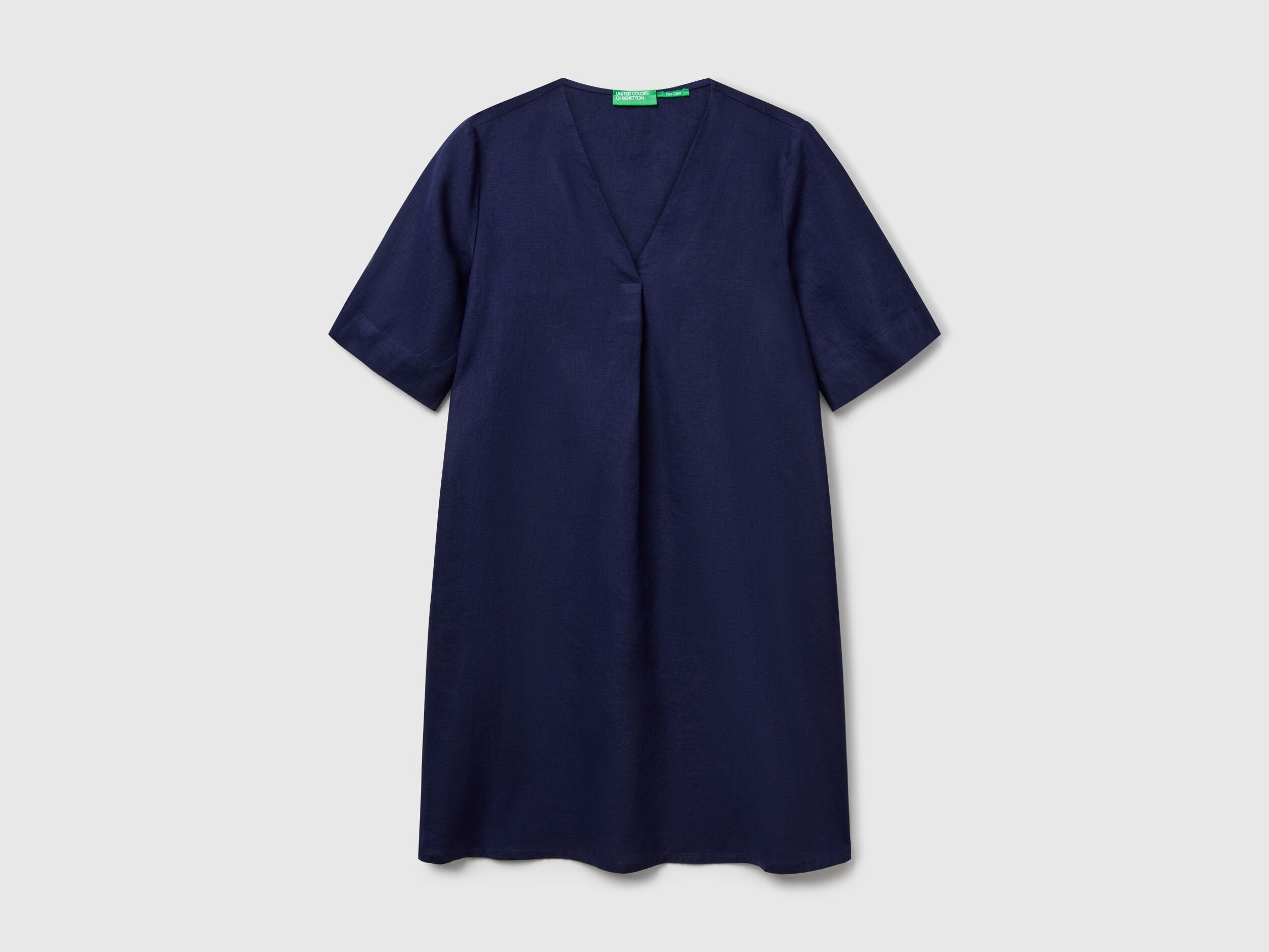 Benetton_Short Sleeve Dress in Pure Linen_4AGHDV0B0_252_04