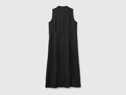 Benetton Black Women Long Dress 100% Linen SKU: 4AGHDV0CD_100 Image 02
