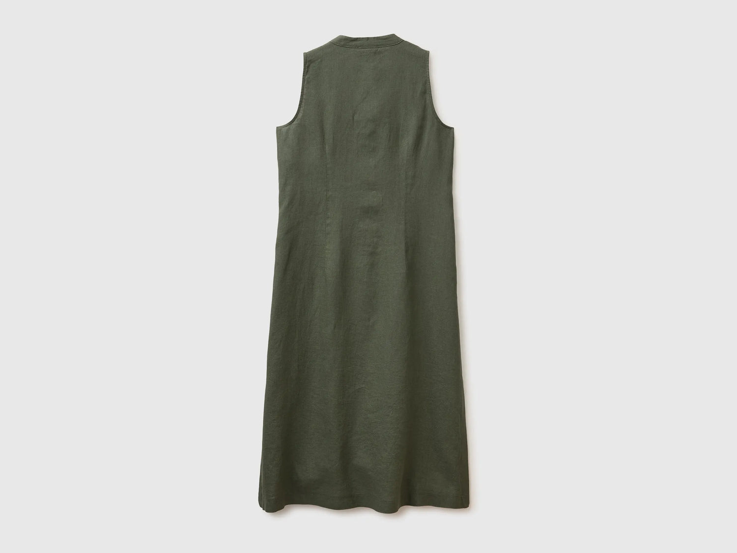 Benetton Military green Women Long Dress 100% Linen SKU: 4AGHDV0CD_20W Image 02