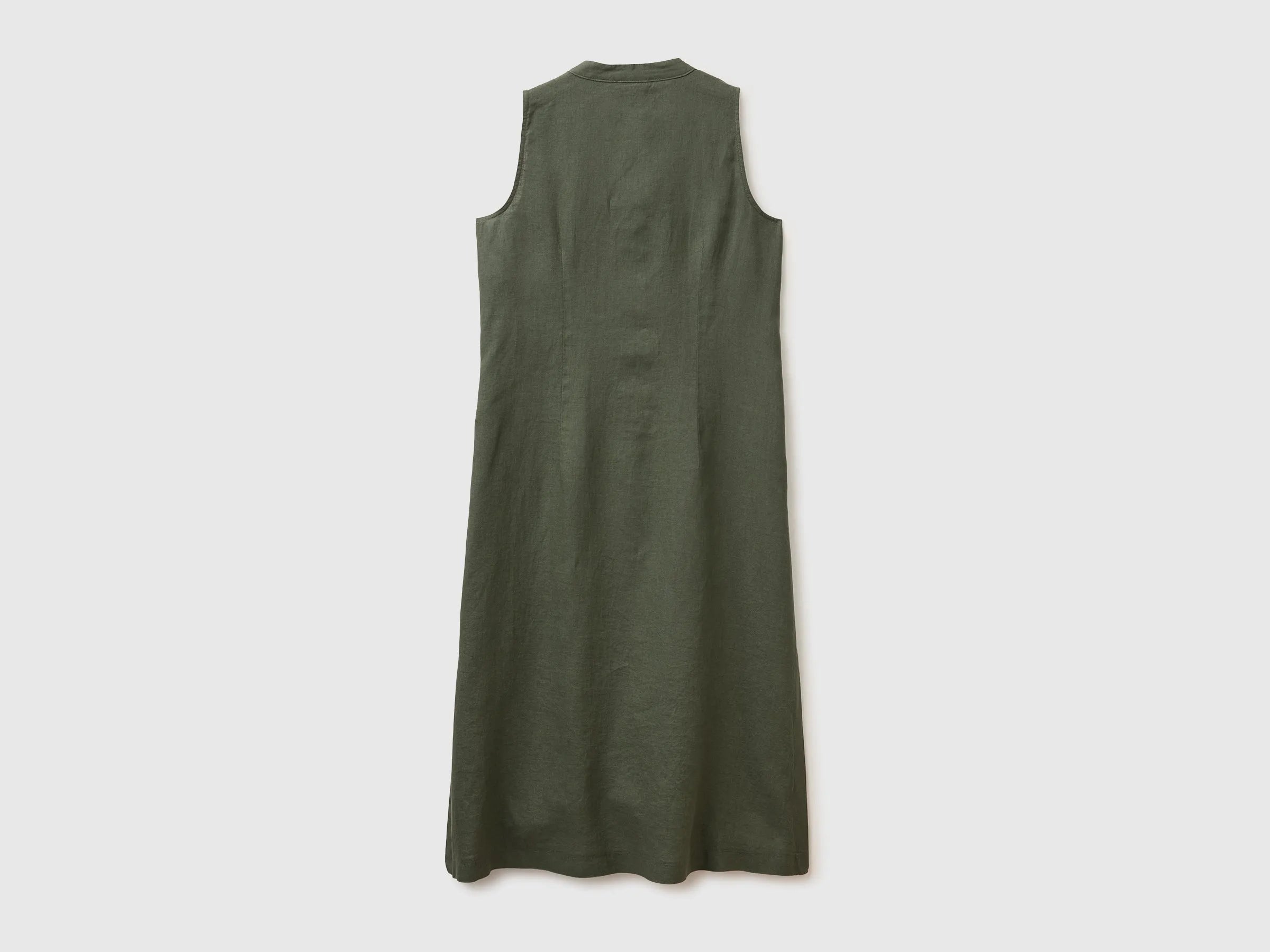 Benetton Military green Women Long Dress 100% Linen SKU: 4AGHDV0CD_20W Image 02