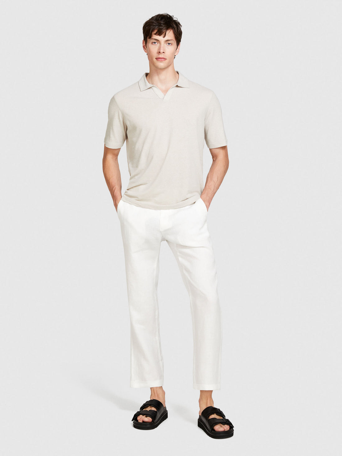 Regular Fit Trousers In 100% Linen_4AGHSF042_074_01