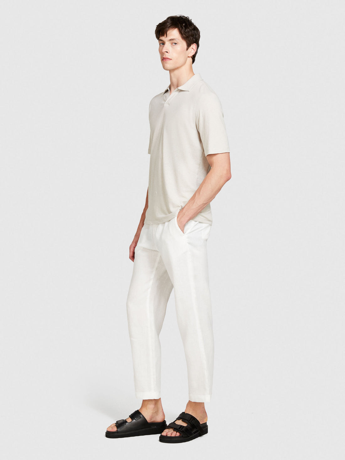 Regular Fit Trousers In 100% Linen_4AGHSF042_074_02