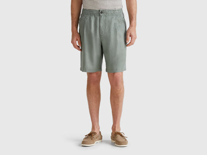 Benetton_Bermuda Shorts with Drawstring in Pure Linen_4AGHU900Z_26Y_02