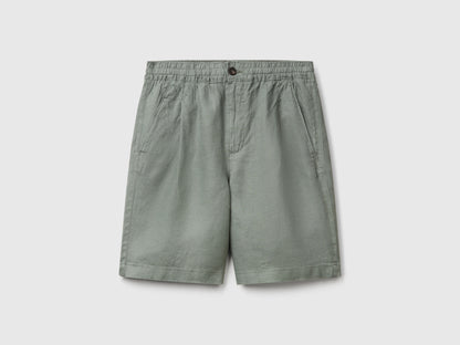Benetton_Bermuda Shorts with Drawstring in Pure Linen_4AGHU900Z_26Y_04