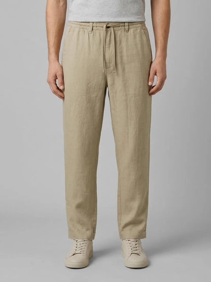 Benetton Light Green Men Pure Linen Drawstring Trousers SKU: 4AGHUF00M_0W9 Image 00