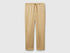 Benetton Camel Men Trousers in Pure Linen with Drawstring SKU: 4AGHUF00M_393 Image 01