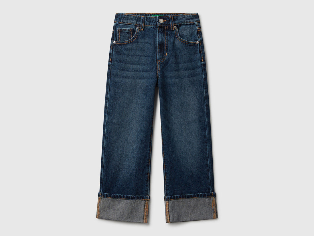 Benetton_Blue_Straight Jeans with Cuffs_4AW7CE049_901_01