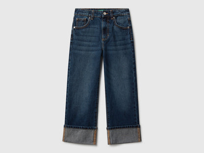 Benetton_Blue_Straight Jeans with Cuffs_4AW7CE049_901_01