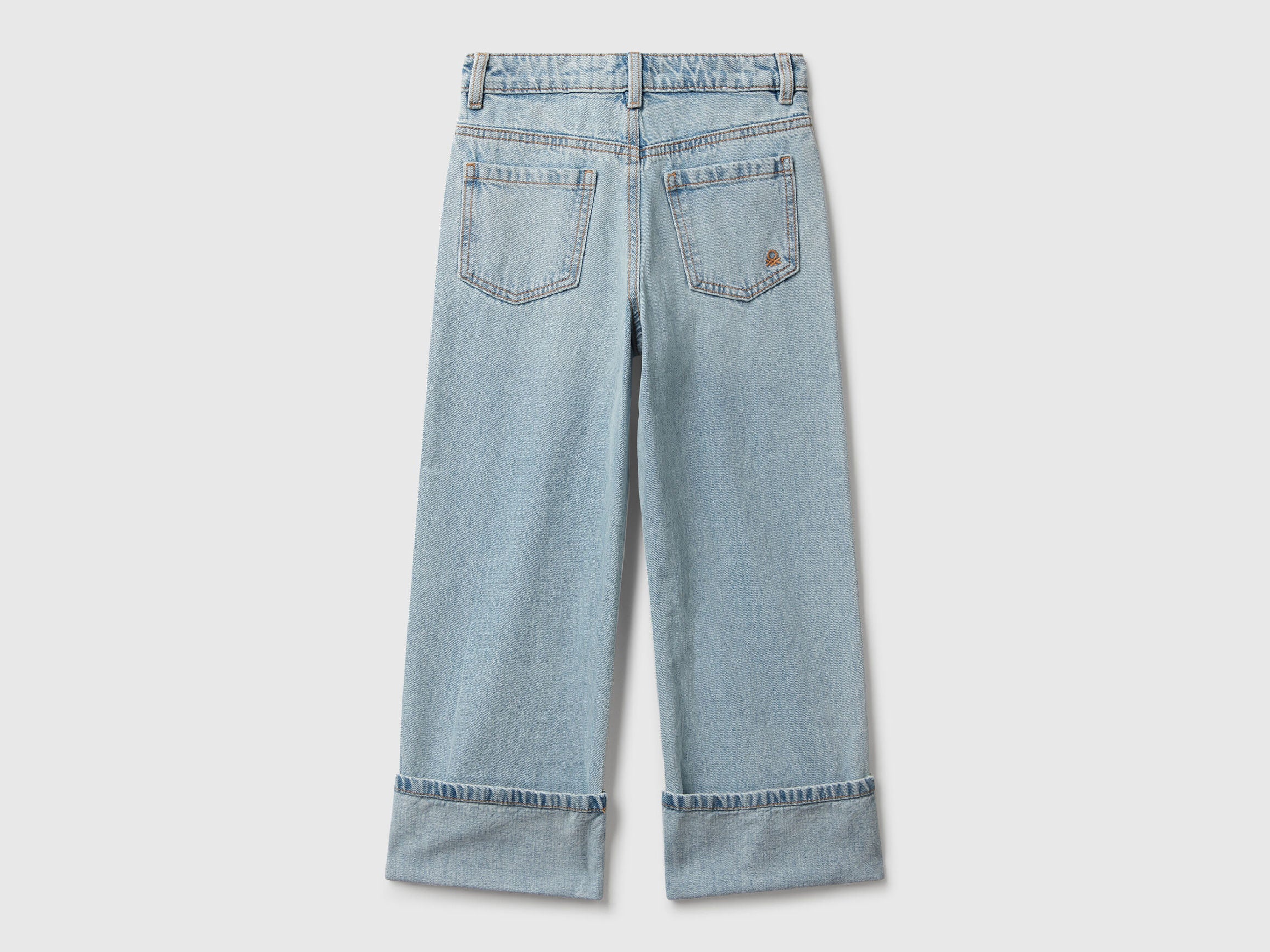Benetton_Sky Blue_Straight Jeans with Cuffs_4AW7CE049_902_02