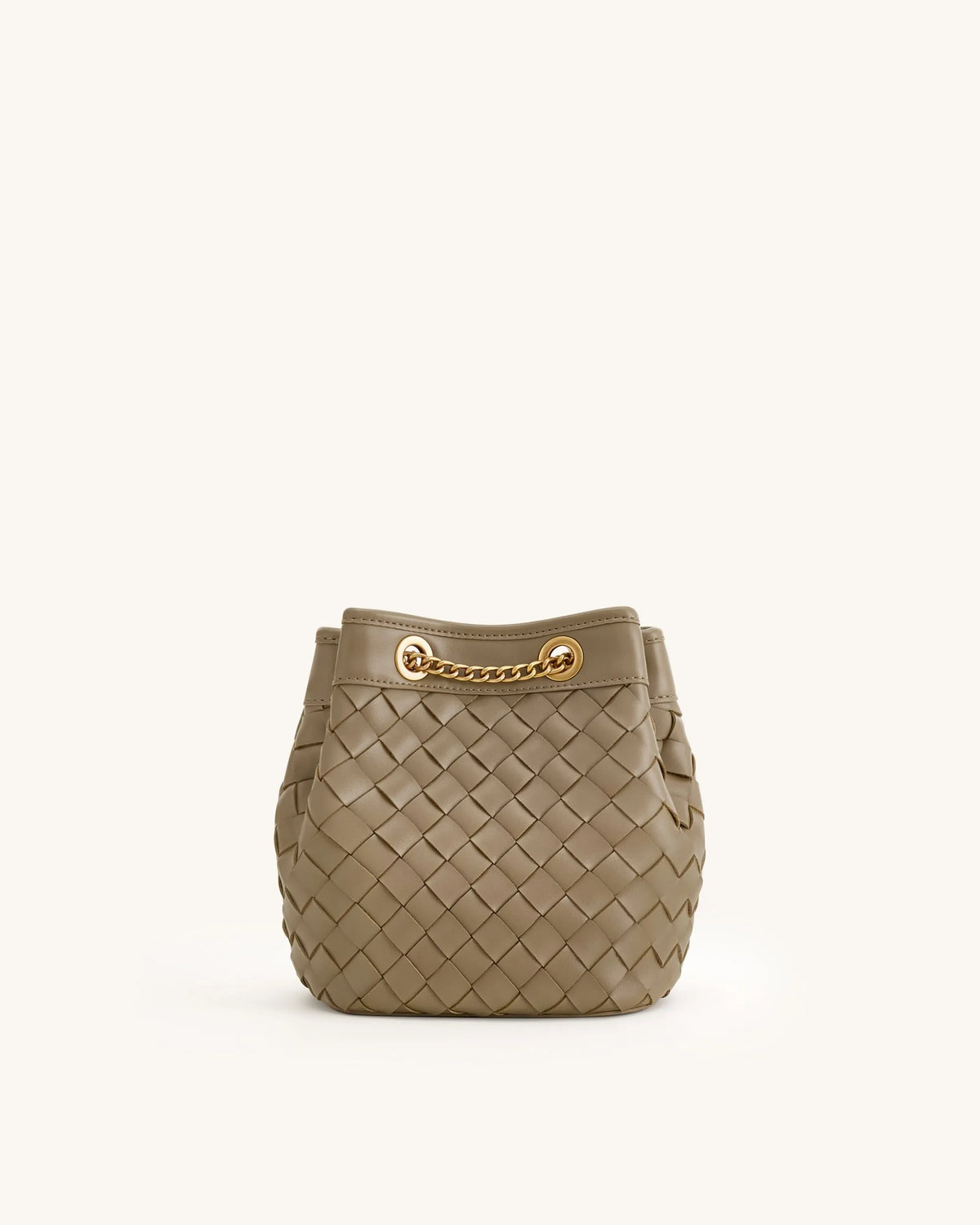 JW Pei Taupe Women Yara Hand-Woven Bucket Bag SKU: 4B48-31_Taupe Image 03