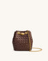 JW PEI Dark Brown Women Yara Hand-Woven Bucket Bag - Dark Brown SKU: 4B48-3_Dark Brown Image 01