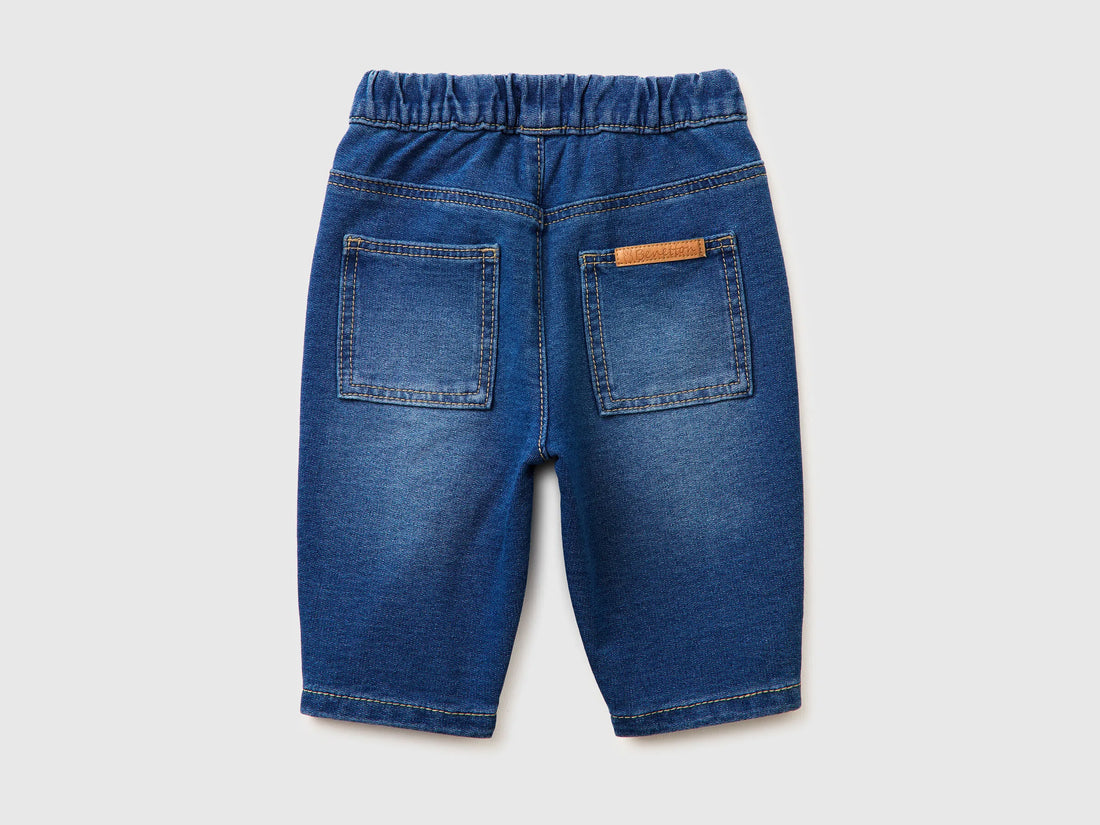 Benetton Blue New Born Denim-Effect Sweatshirt Jeans SKU: 4BAYAF01U_901 Image 02