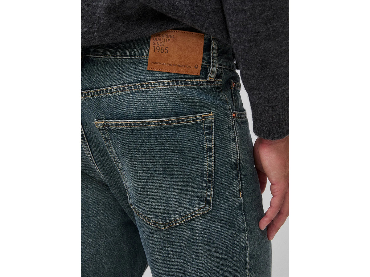 Benetton Light Blue Men Regular Fit Jeans 100% Cotton SKU: 4D4BUE02D_901 Image 04