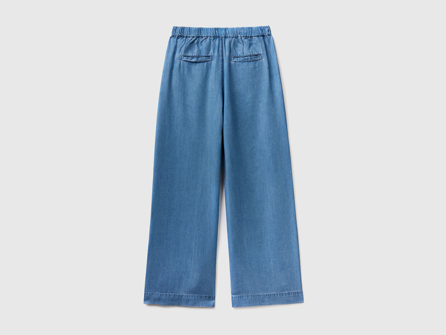 Wide Leg Trousers In Chambray