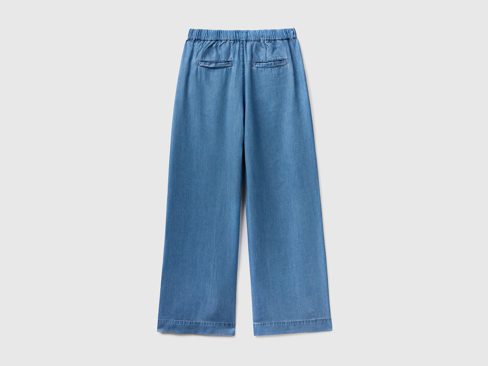 Wide Leg Trousers In Chambray