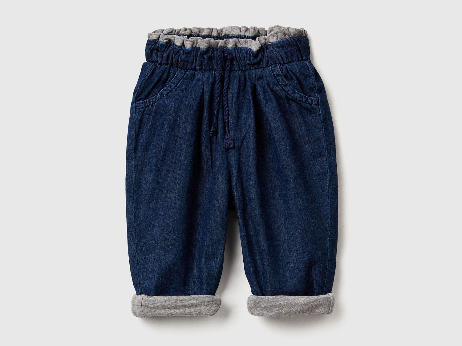 Benetton_Light Blue_Lined Trousers in Chambray_4DHJAF01M_901_01