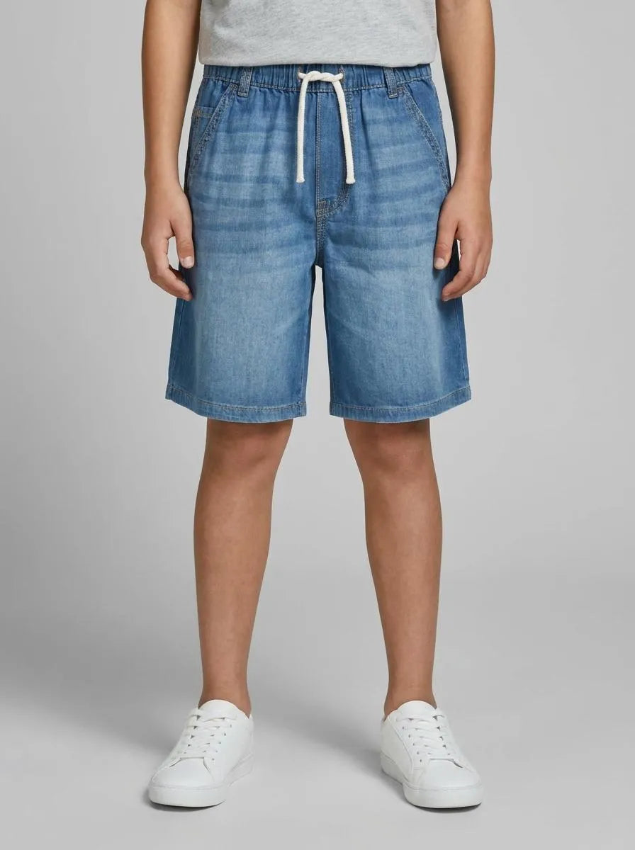 Benetton Blue Boys Bermuda Shorts in Chambray SKU: 4DHJC9047_901 Image 00