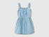 Benetton Blue Girls Chambray Dress with Embroidery SKU: 4DHJGV02W_901 Image 01
