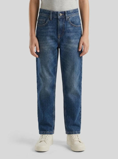 Benetton Blue Boys Straight Leg Jeans SKU: 4DW2CE021_901 Image 00