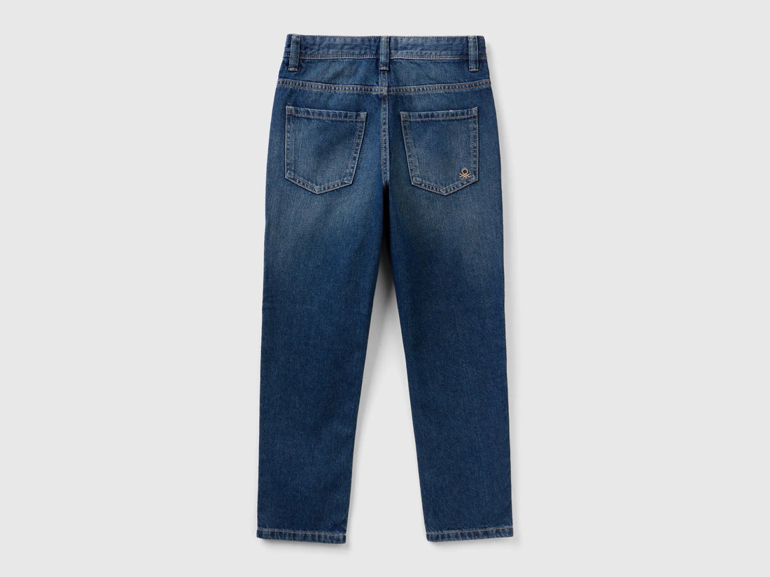 Benetton Blue Boys Straight Leg Jeans SKU: 4DW2CE021_901 Image 02