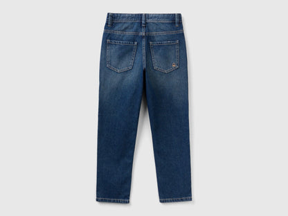 Benetton Blue Boys Straight Leg Jeans SKU: 4DW2CE021_901 Image 02