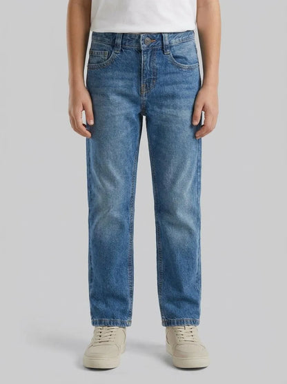 Benetton Light Blue Boys Straight Leg Jeans SKU: 4DW2CE021_902 Image 00