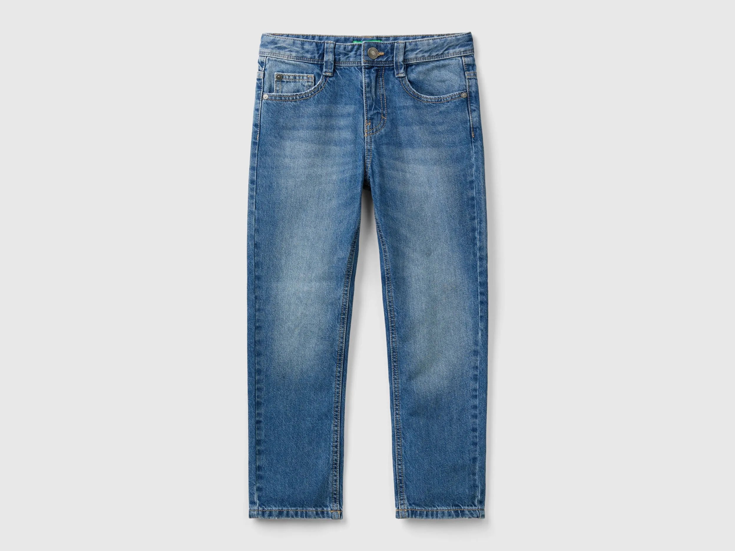 Benetton Light Blue Boys Straight Leg Jeans SKU: 4DW2CE021_902 Image 01