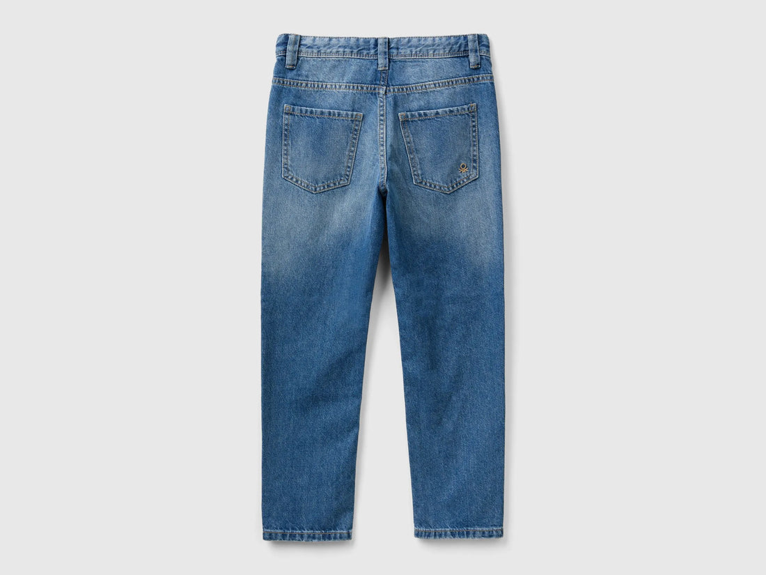 Benetton Light Blue Boys Straight Leg Jeans SKU: 4DW2CE021_902 Image 02