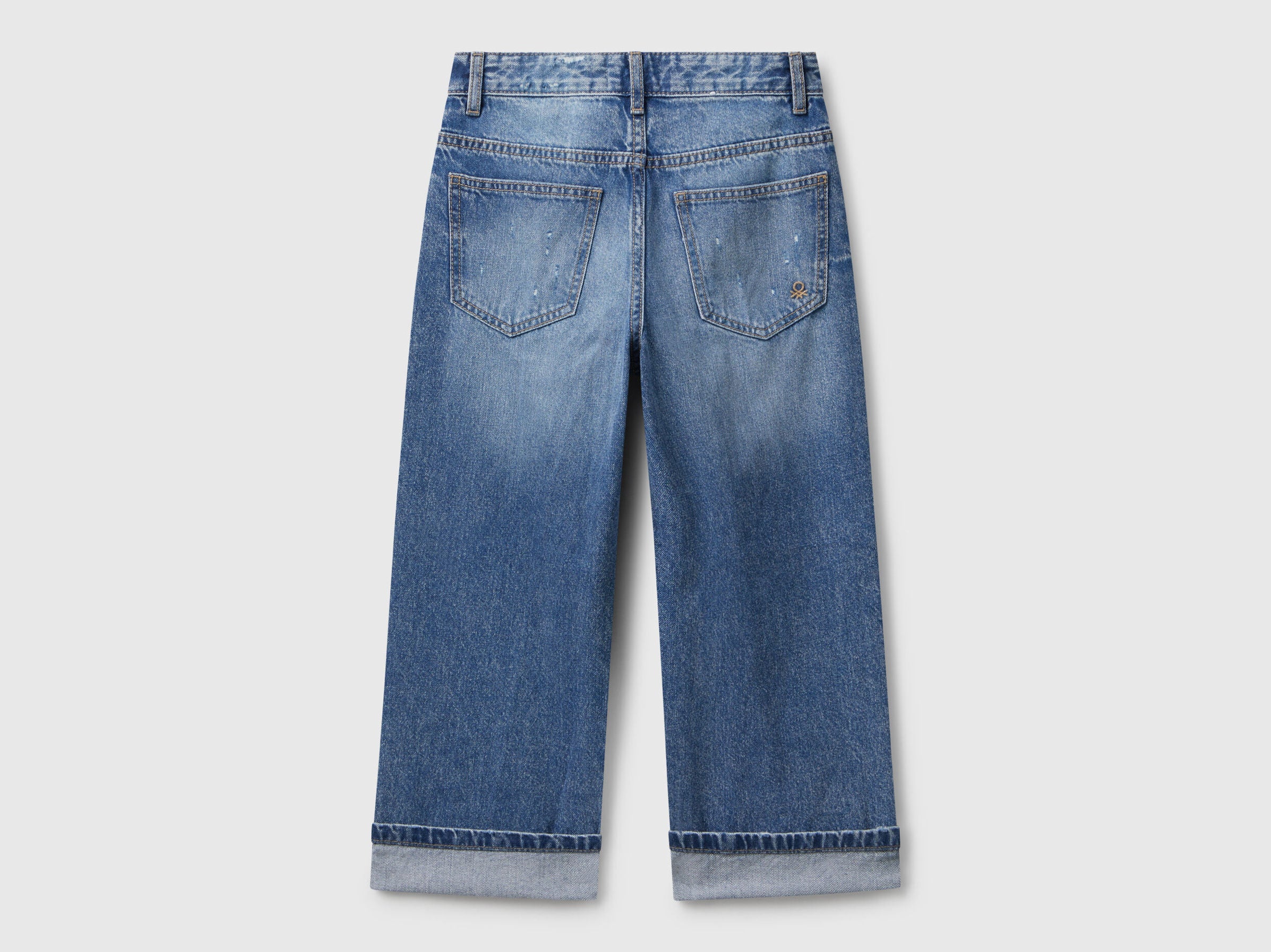 Benetton_Blue_Straight Jeans with Cuffs_4DW2CE04J_901_02