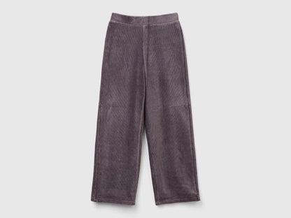 Benetton_Dark Gray_Wide Chenille Trousers_4DZBCF02Q_00A_01
