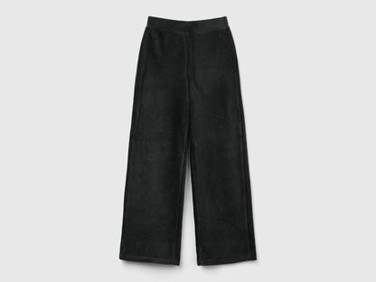 Benetton_Black_Wide Chenille Trousers_4DZBCF02Q_100_01