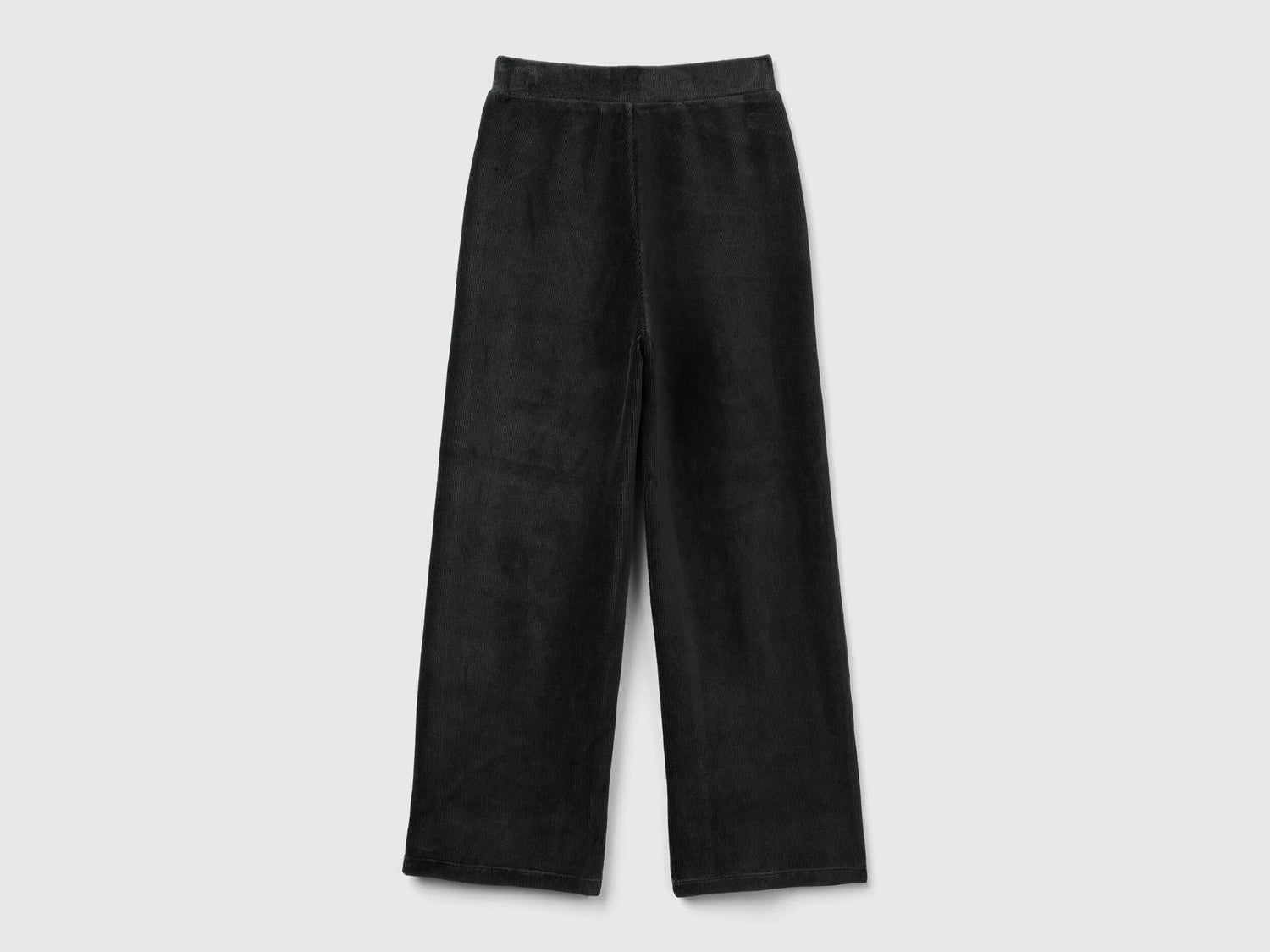 Benetton_Black_Wide Chenille Trousers_4DZBCF02Q_100_02