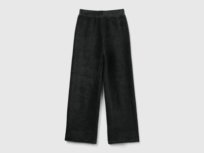 Benetton_Black_Wide Chenille Trousers_4DZBCF02Q_100_02