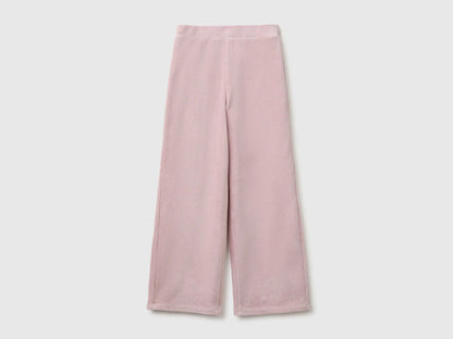 Benetton Pink Girls Wide-Leg Chenille Trousers SKU: 4DZBCF02Q_197 Image 01