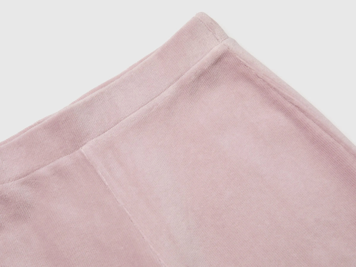 Benetton Pink Girls Wide-Leg Chenille Trousers SKU: 4DZBCF02Q_197 Image 03