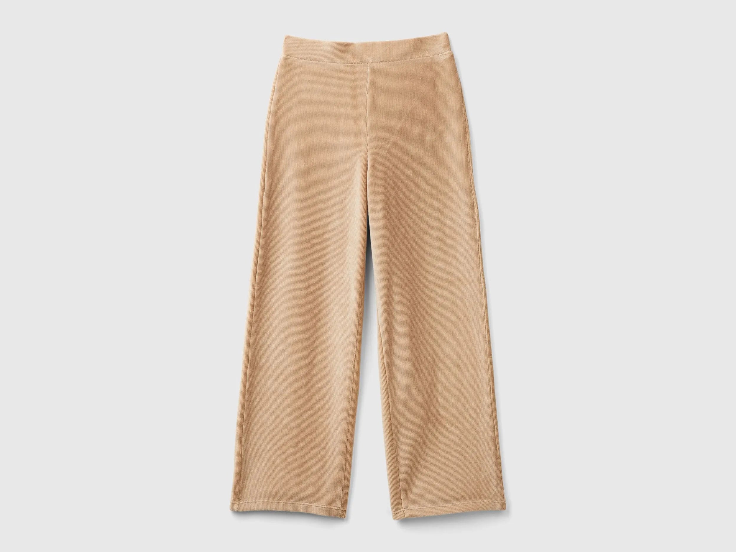 Benetton_Beige_Wide Chenille Trousers_4DZBCF02Q_1K3_01