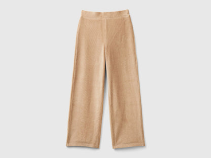 Benetton_Beige_Wide Chenille Trousers_4DZBCF02Q_1K3_01