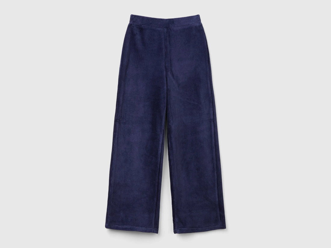 Benetton_Dark Blue_Wide Chenille Trousers_4DZBCF02Q_252_01