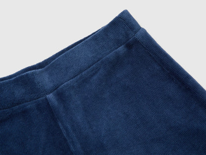 Benetton Blue Girls Wide-Leg Chenille Trousers SKU: 4DZBCF02Q_355 Image 03