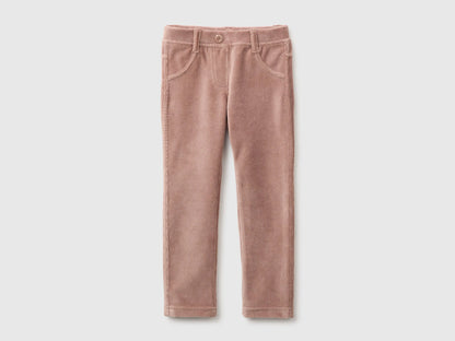 Benetton Dove Gray Girls Ribbed Chenille Trousers SKU: 4DZBGE00L_199 Image 01