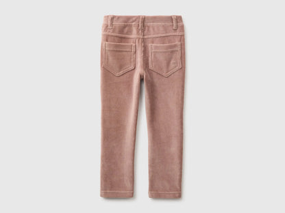 Benetton Dove Gray Girls Ribbed Chenille Trousers SKU: 4DZBGE00L_199 Image 02