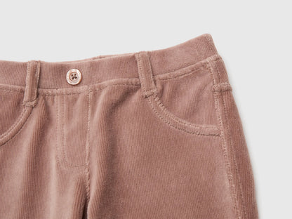 Benetton Dove Gray Girls Ribbed Chenille Trousers SKU: 4DZBGE00L_199 Image 03