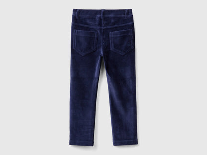 Benetton Dark Blue Girls Ribbed Chenille Trousers SKU: 4DZBGE00L_252 Image 02