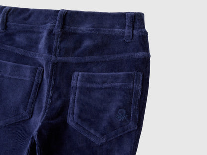 Benetton Dark Blue Girls Ribbed Chenille Trousers SKU: 4DZBGE00L_252 Image 03