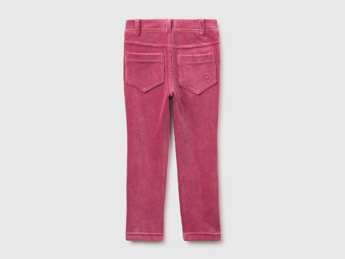 Benetton Fuchsia Girls Ribbed Chenille Trousers SKU: 4DZBGE00L_2J4 Image 02