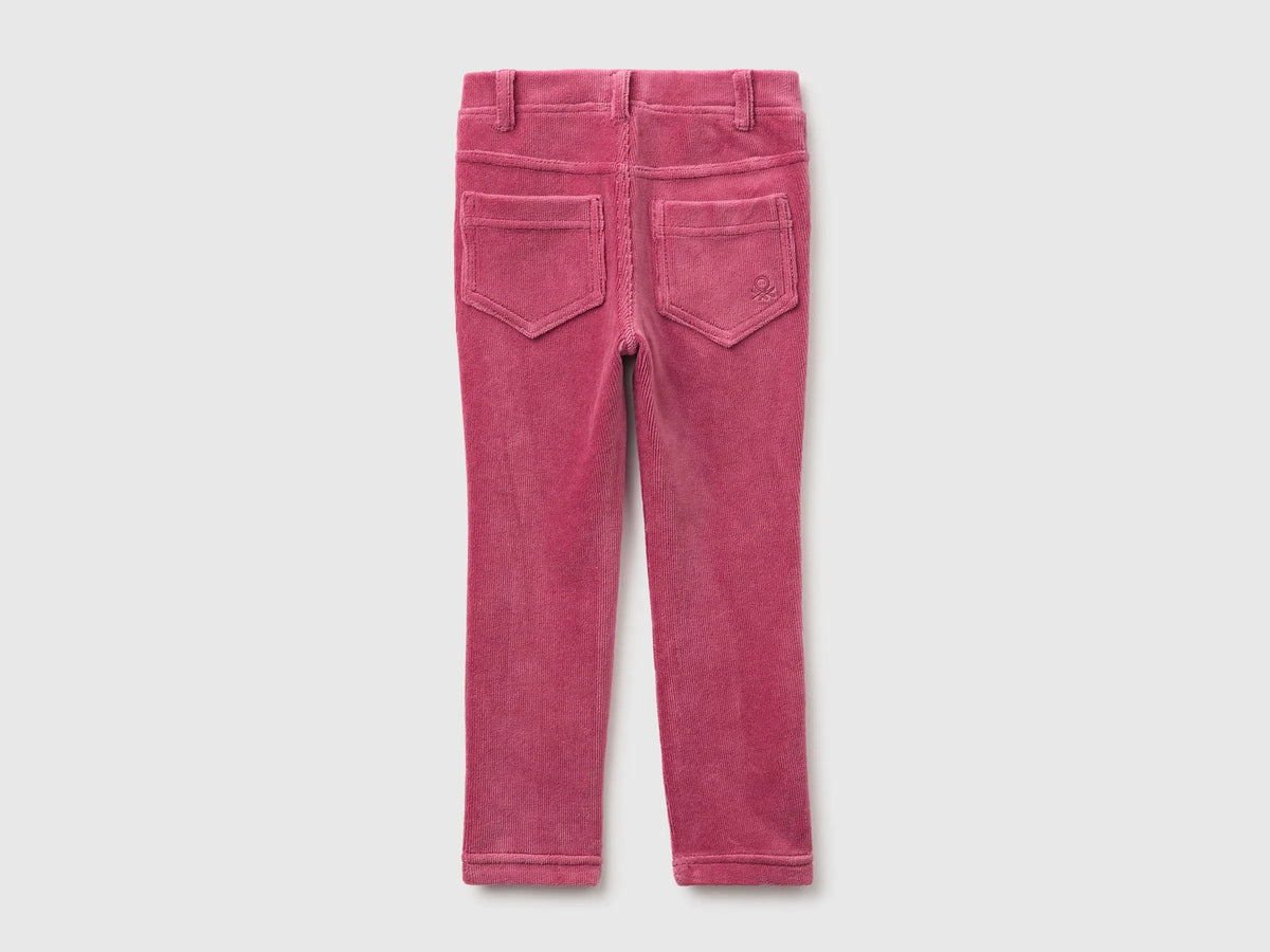 Benetton Fuchsia Girls Ribbed Chenille Trousers SKU: 4DZBGE00L_2J4 Image 02