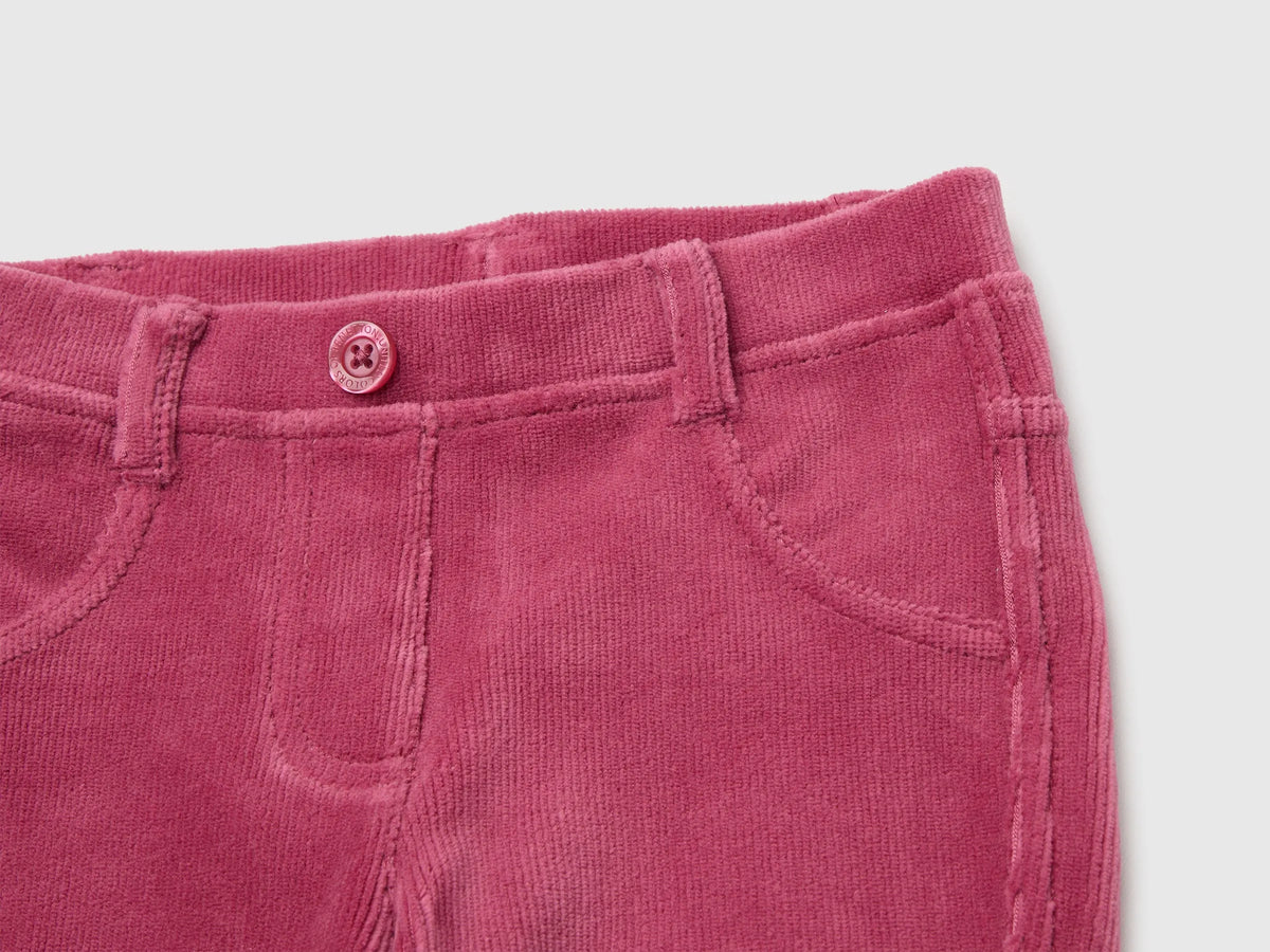 Benetton Fuchsia Girls Ribbed Chenille Trousers SKU: 4DZBGE00L_2J4 Image 03